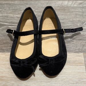 Janie and Jack Black Velvet Mary Jane Shoes